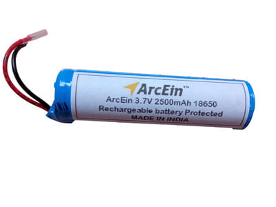 ArcEin 3.7V 2500mAh Protected Rechargeable Battery Pack Compatible with led Torch Radio Boat Stone Bluetooth Speaker Handheld Devices (Pack of 1) ArcEin 3.7V 2500mAh Protected Rechargeable Battery Pack Compatible with led Torch Radio Boat Stone Bluetooth Speaker Handheld Devices (Pack of 1)