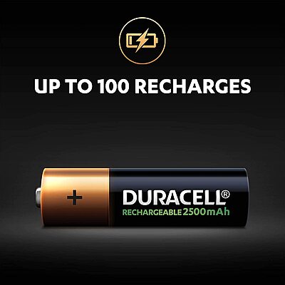 Duracell Rechargeable AAA 900mAh Batteries (Pack of 2) Duracell Rechargeable AAA 900mAh Batteries (Pack of 2)