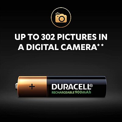 Duracell Rechargeable AAA 900mAh Batteries (Pack of 2) Duracell Rechargeable AAA 900mAh Batteries (Pack of 2)