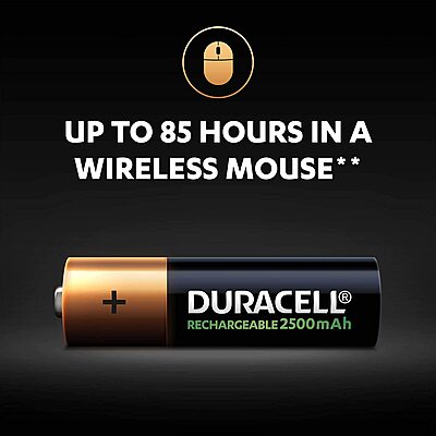 Duracell AA 2500mAh Rechargeable battery (Pack of 2)